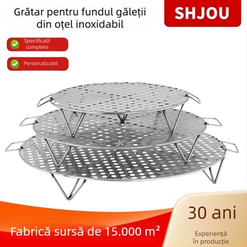 Raft de aburi din oțel inoxidabil cu plasă la bază pentru braising, oală rotundă mare, suprafață antiaderentă