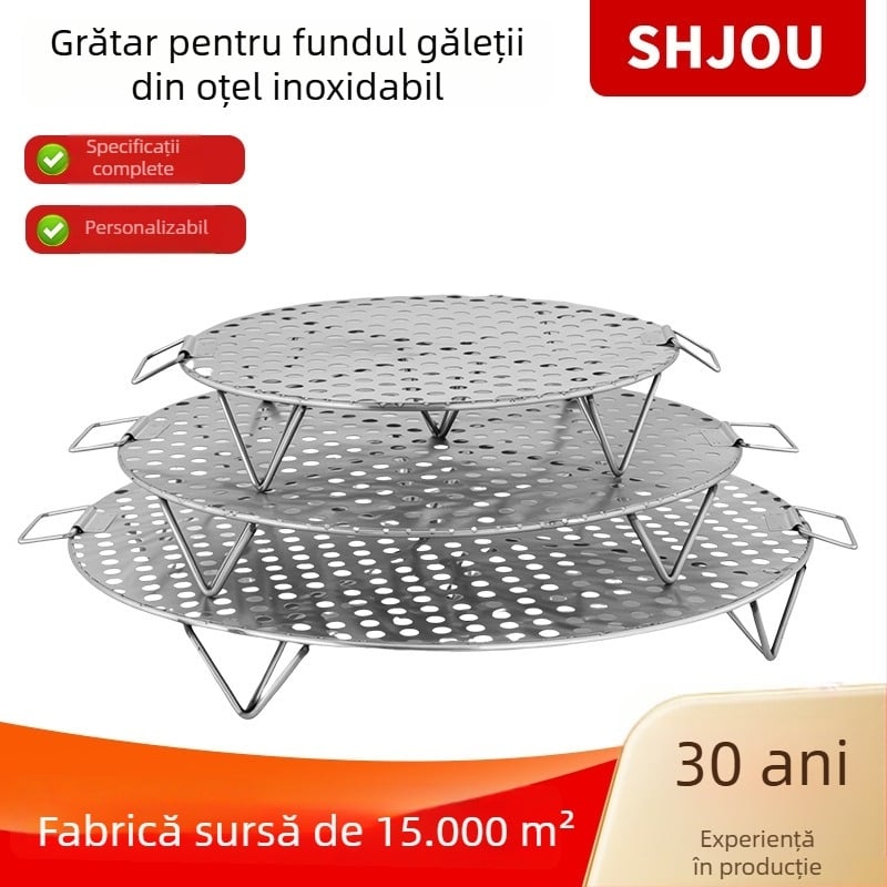 Raft de aburi din oțel inoxidabil cu plasă la bază pentru braising, oală rotundă mare, suprafață antiaderentă