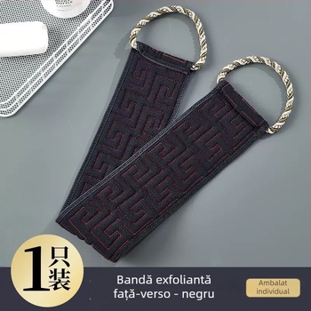 Mănușă exfoliantă pentru baie, pentru bărbați, bandă lungă – curățare a spatelui, utilizare în gospodărie, material poliester-bumbac