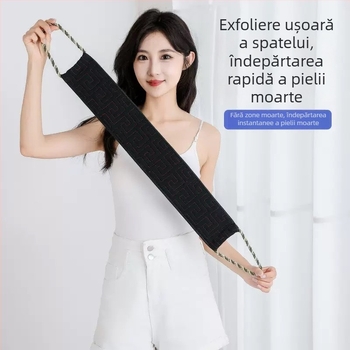 Mănușă exfoliantă pentru baie, pentru bărbați, bandă lungă – curățare a spatelui, utilizare în gospodărie, material poliester-bumbac