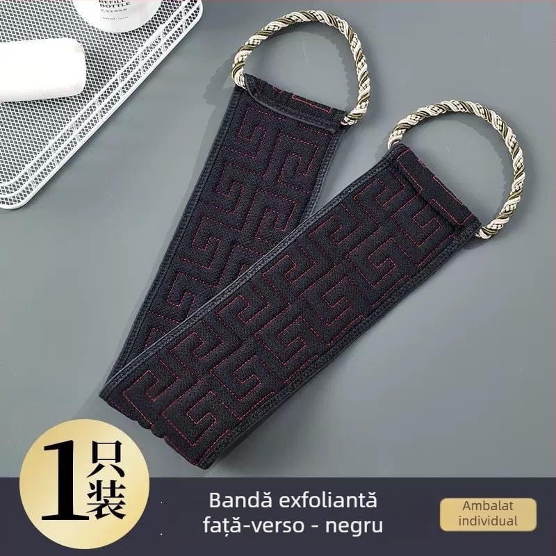 Mănușă exfoliantă pentru baie, pentru bărbați, bandă lungă – curățare a spatelui, utilizare în gospodărie, material poliester-bumbac