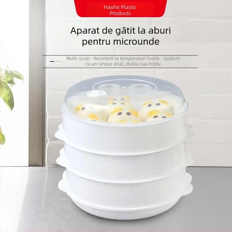 Steamer pentru microunde, calitate alimentară, coș de aburi multistrat
