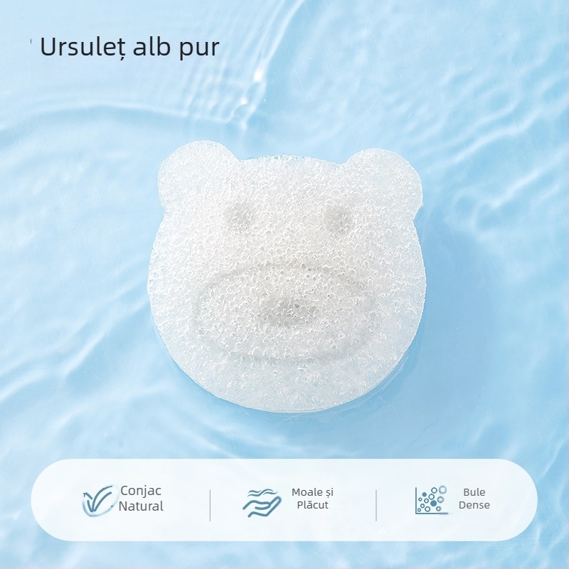Beptides burete de baie pentru bebeluși în formă SpongeBob, konjac natural pentru nou-născuți — curățare delicată a feței și corpului