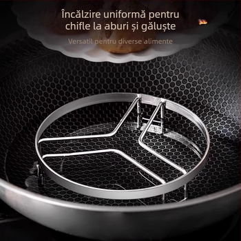 Raft din oțel inoxidabil pentru aburi, multifuncțional în bucătărie, suport pentru aburi, covoraș izolant termic pentru oale