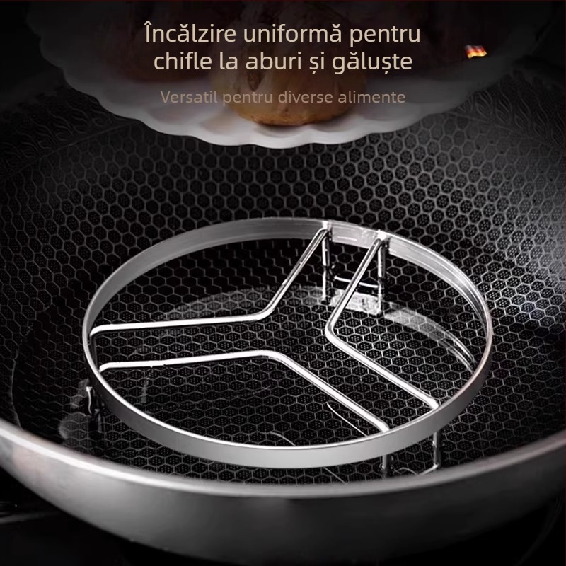 Raft din oțel inoxidabil pentru aburi, multifuncțional în bucătărie, suport pentru aburi, covoraș izolant termic pentru oale
