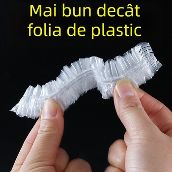 Set folie alimentară elastică pentru resturi, capace de păstrare de unică folosință, potrivire universală pentru boluri