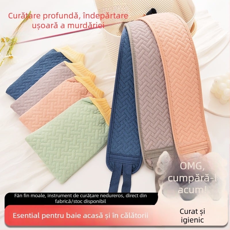 Set prosoape de baie cu prosop lung pentru frecarea spatelui și bandă pentru spatele, nu se micșorează, prosoape groase, cu textură grosieră, pentru uz casnic.