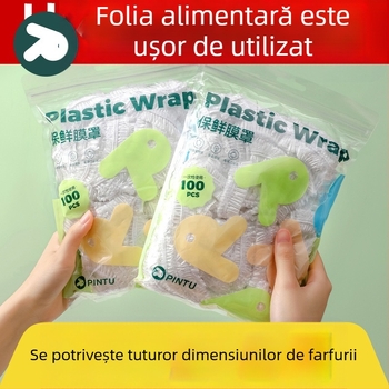 Capac de folie alimentară transparent, de unică folosință, pentru păstrarea prospețimii resturilor