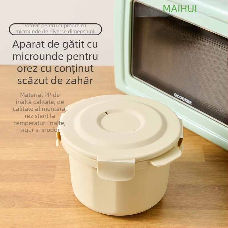 Maihui oală de orez coreeană cu reducerea grăsimilor și controlul zahărului, gătire prin aburi în cuptorul cu microunde, separare orez-supă, cutie de prânz pentru uz casnic