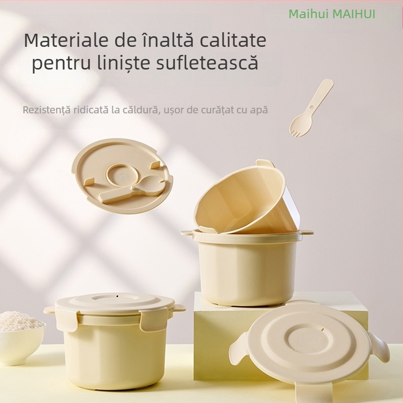 Maihui oală de orez coreeană cu reducerea grăsimilor și controlul zahărului, gătire prin aburi în cuptorul cu microunde, separare orez-supă, cutie de prânz pentru uz casnic