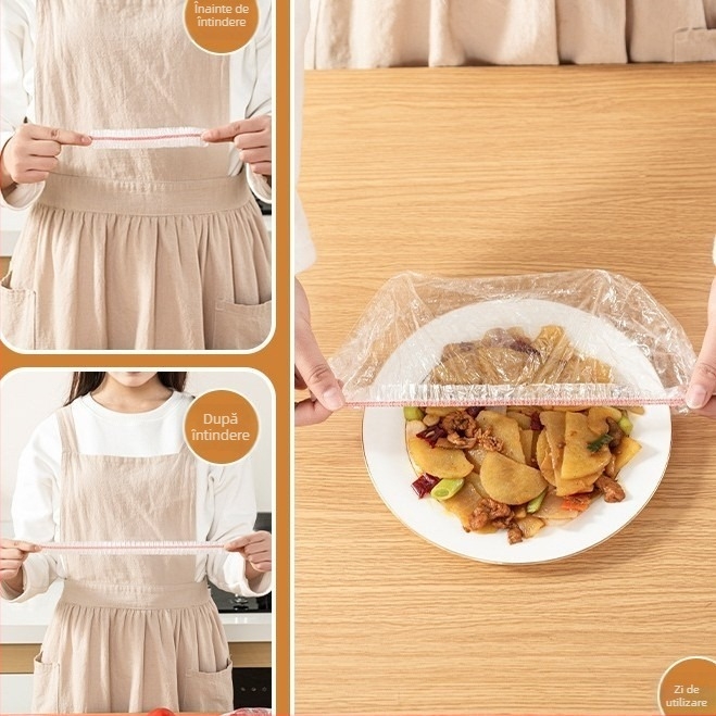 Acoperire din folie alimentară pentru bucătărie, husă elastică anti-praf, anti-miros pentru frigider, de unică folosință, anti-insecte