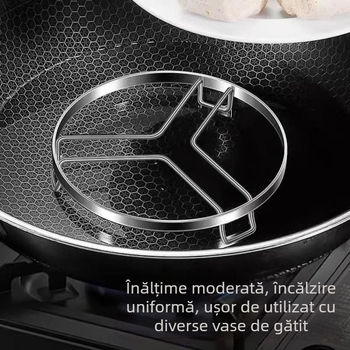 Raft de aburi din oțel inoxidabil pentru bucătărie, design gros, pernă termică pentru oală, coș/raft pentru aburi, suport rezistent la apă