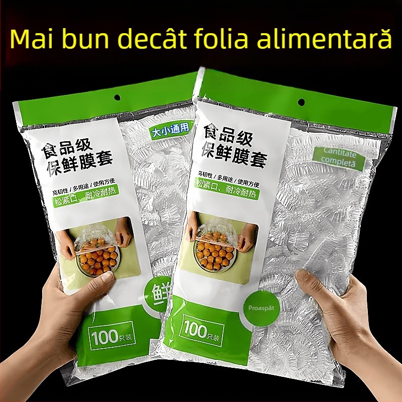 Set de folie alimentară de unică folosință și capac protector împotriva prafului pentru boluri casnice