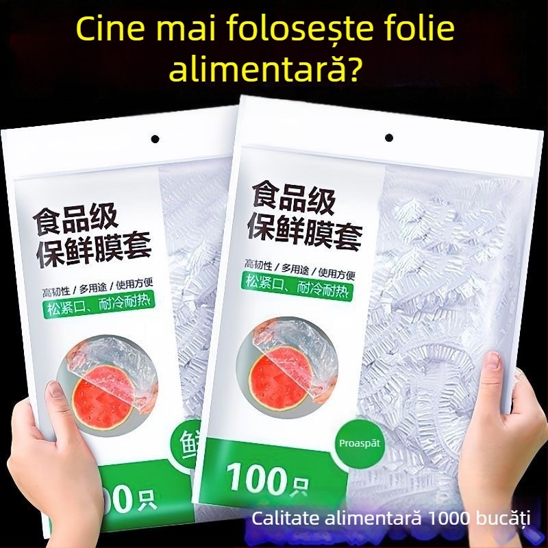 Set de folie alimentară de unică folosință și capac protector împotriva prafului pentru boluri casnice