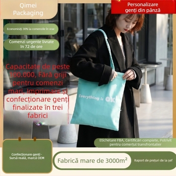 Geantă de pânză cu capacitate mare, personalizată pentru publicitate și expoziții, ecologică, cu imprimare rapidă a logo-ului