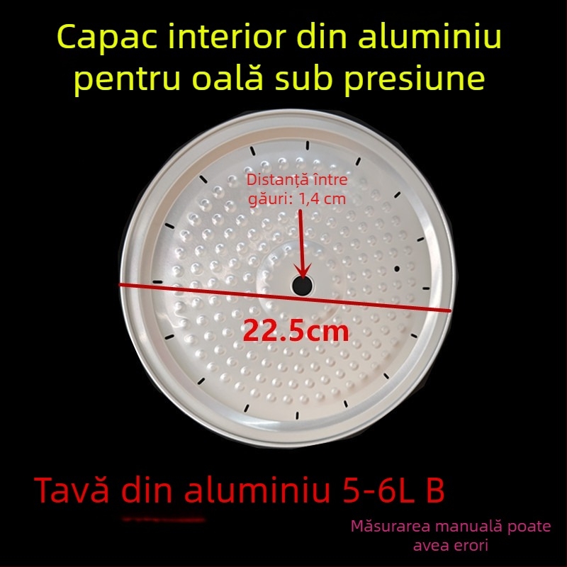 Accesorii pentru oală electrică sub presiune: capac din aluminiu, garnitură de etanșare, capac intern din aluminiu, placă de aluminiu, pentru 4L/6L/8L