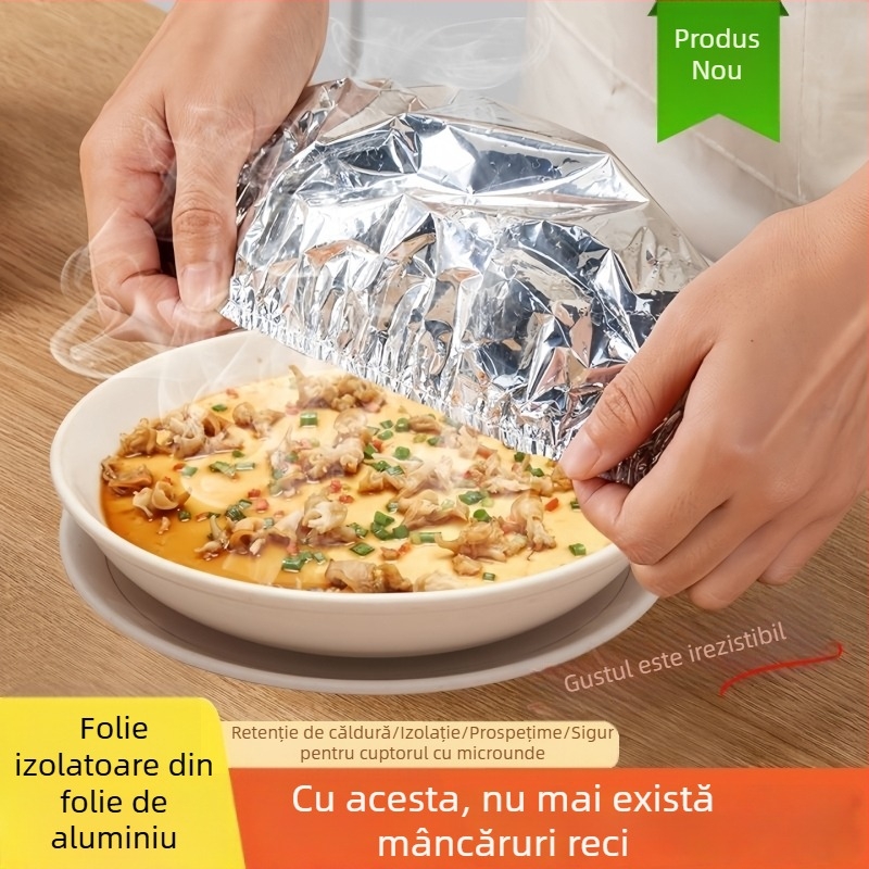 Set din două piese pentru menținerea temperaturii alimentelor, cu folie de aluminiu