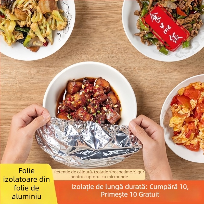 Set din două piese pentru menținerea temperaturii alimentelor, cu folie de aluminiu