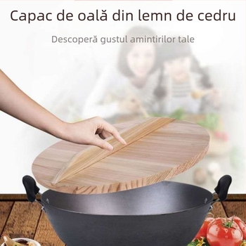 Capac din lemn lucrat manual pentru uz casnic – capac din lemn pentru oală de lut, caserolă și recipient de apă, stil clasic