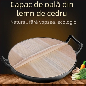 Capac din lemn lucrat manual pentru uz casnic – capac din lemn pentru oală de lut, caserolă și recipient de apă, stil clasic