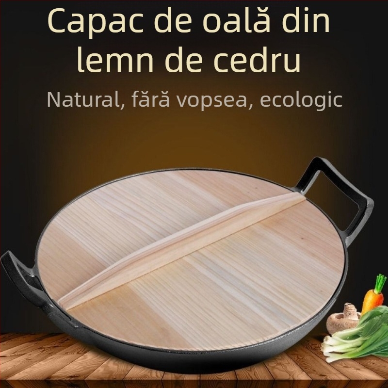 Capac din lemn lucrat manual pentru uz casnic – capac din lemn pentru oală de lut, caserolă și recipient de apă, stil clasic