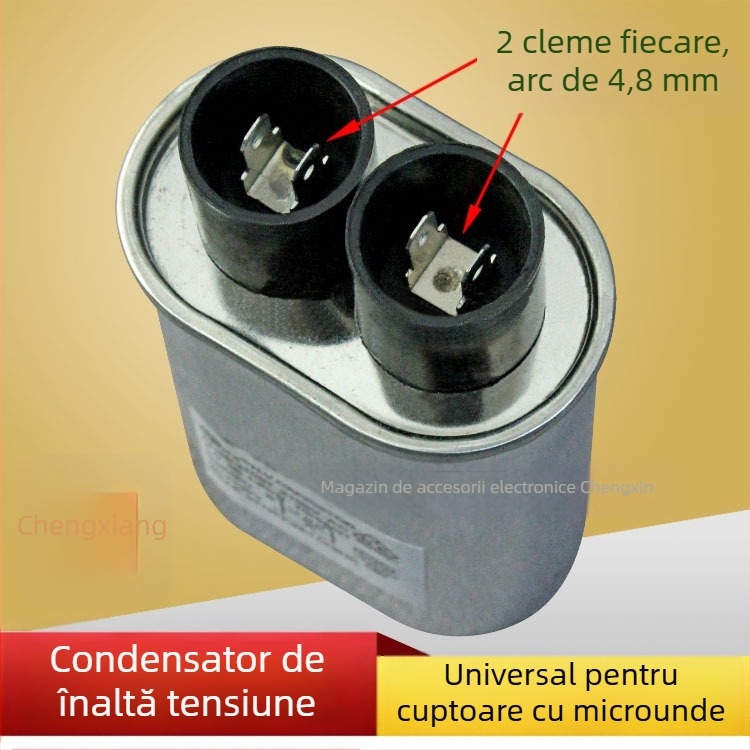 Condensator de înaltă tensiune pentru cuptoare cu microunde, universal, 0,95–1,10 µF, 2100 V