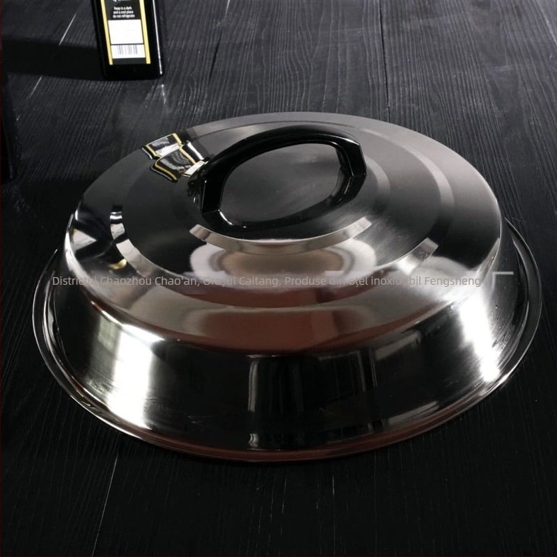 Capac din oțel inoxidabil ne-magnetic pentru wok și oale, înălțat, gros, oțel 201
