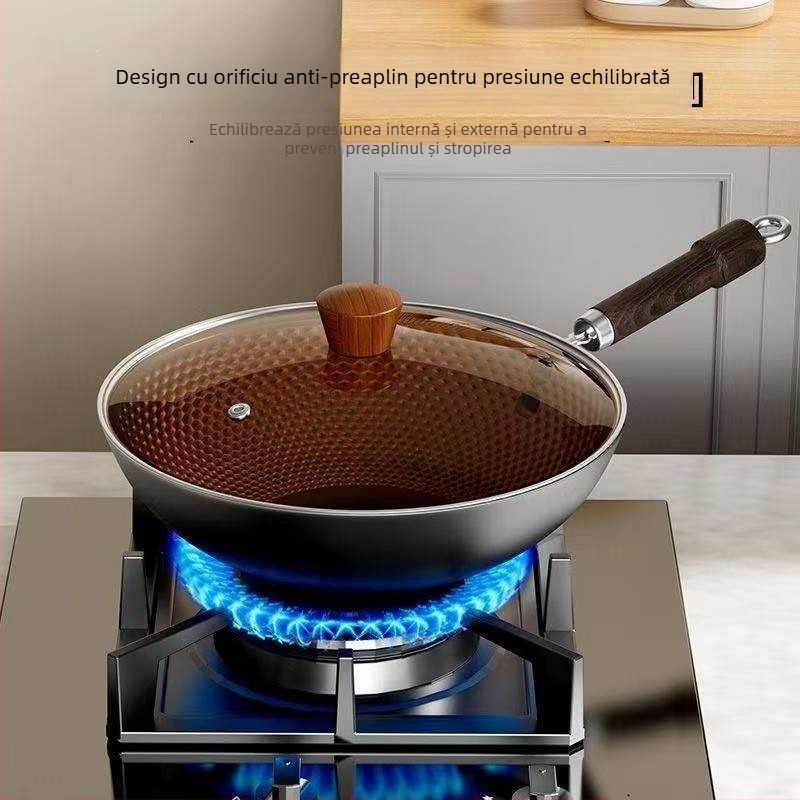 Capac din sticlă temperată maro pentru gătit, capac universal îngroșat, capac transparent pentru oală de lapte, capac de sticlă pentru oală de supă și oală mare, rezistent la temperaturi înalte