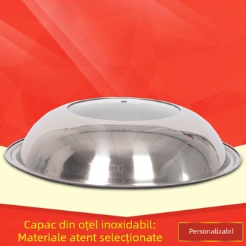 Capac de oală din oțel inoxidabil pentru uz casnic, capac pentru oală electrică, anti-vărsare, dimensiuni reglabile