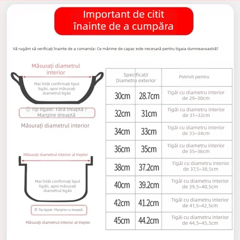 Capac pentru wok din oțel inoxidabil, design tradițional rotund, capac mare înălțat pentru tigăi din fier