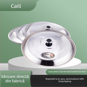 Capac din oțel inoxidabil cu magneți – pentru wok, tigaie, multifuncțional, plat și înalt