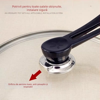 Perle din sticlă pentru mânerul capacului de oală – anti-arsură, anti-deversare, accesoriu universal pentru capac de sticlă
