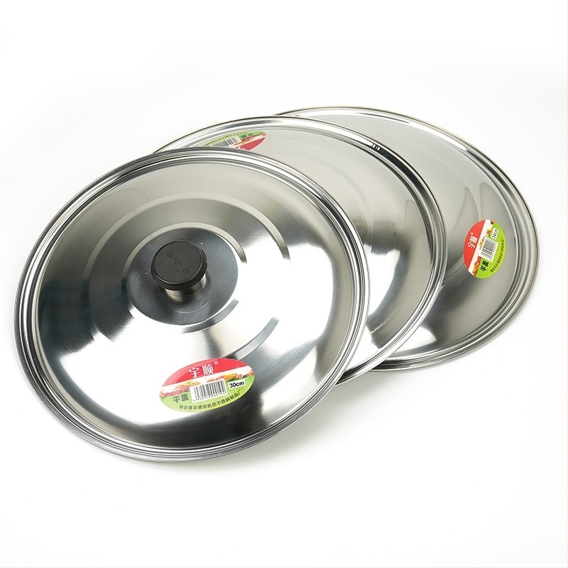 Capace din oțel inoxidabil pentru oale, capace plate și capace pentru wok, 30-40 cm, calitate premium