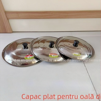 Capac plat din oțel inoxidabil pentru oale și tigăi