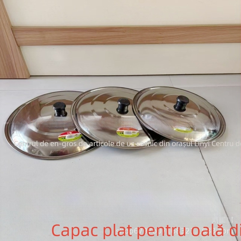 Capac plat din oțel inoxidabil pentru oale și tigăi