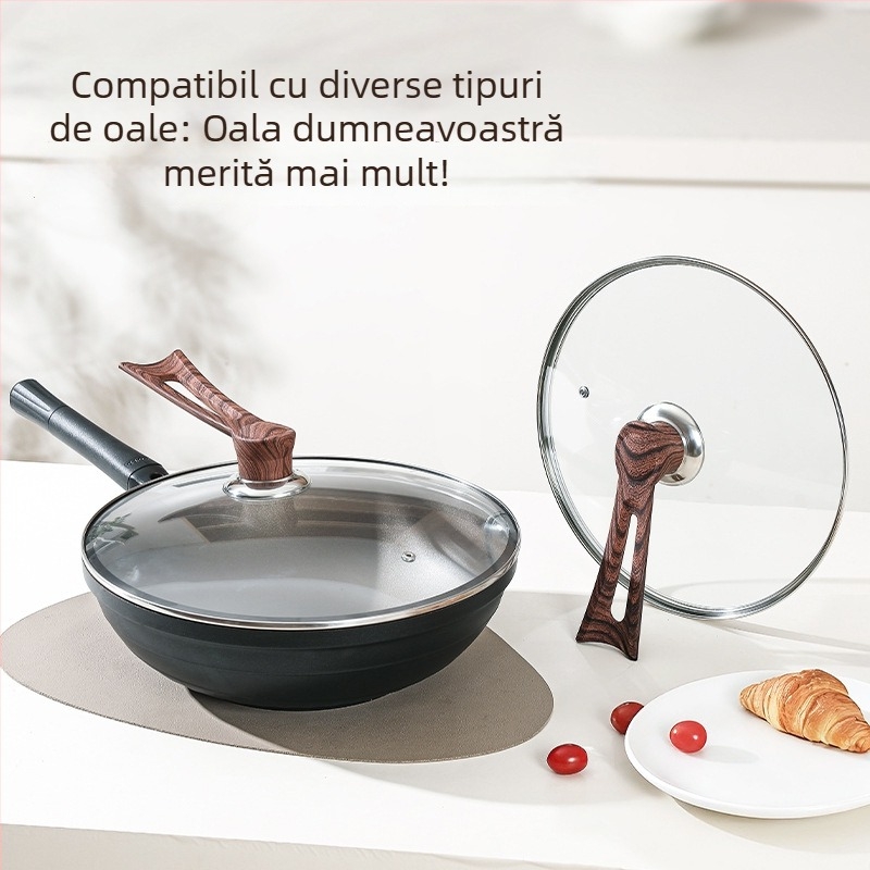 Capac de oală din sticlă întărită, gros, rezistent la temperaturi înalte, universal pentru bucătărie, calitate alimentară