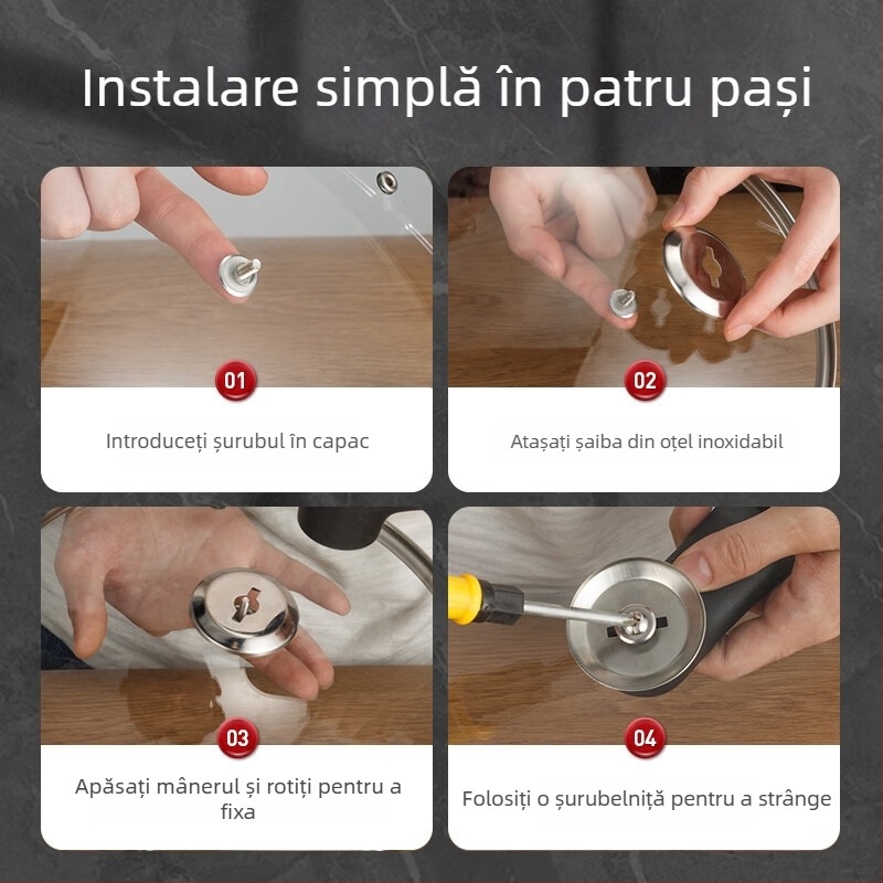 Capac din sticlă pentru aburitor și tigaie, rezistent la temperaturi înalte, transparent, accesoriu universal pentru bucătărie