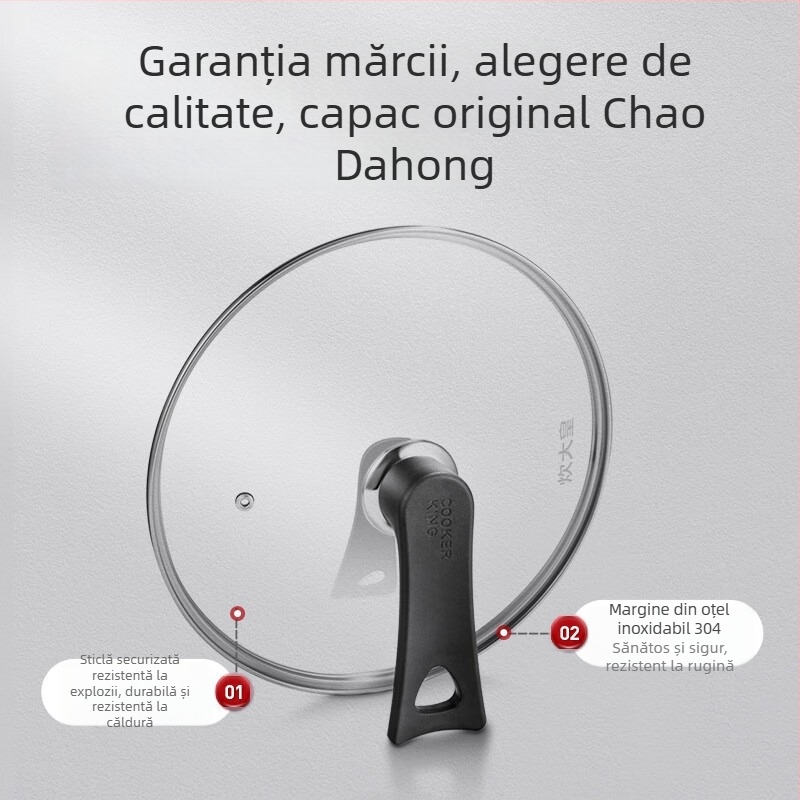 Capac din sticlă pentru aburitor și tigaie, rezistent la temperaturi înalte, transparent, accesoriu universal pentru bucătărie