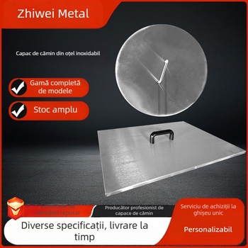 Capac de oală din oțel inoxidabil cu mâner – pătrat sau rotund, durabil pentru oale mari tradiționale
