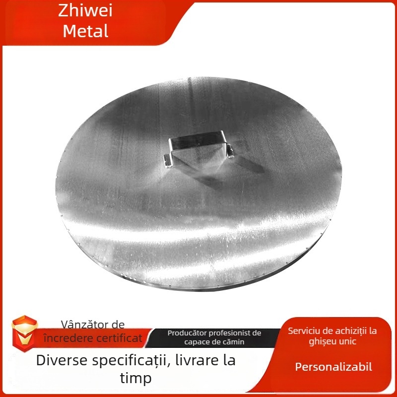 Capac de oală din oțel inoxidabil cu mâner – pătrat sau rotund, durabil pentru oale mari tradiționale