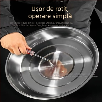 Capac mare din oțel inoxidabil, nemagnetic, îngroșat, în formă arcuită, pentru oale mari, wok și aburi