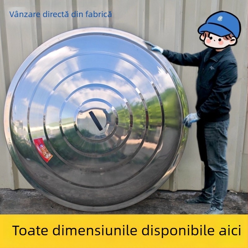 Capac din oțel inoxidabil, grosime extra, pentru oale mari și tigăi