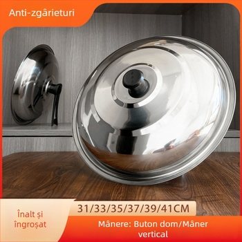 Capac de oală din oțel inoxidabil, gros, cu cupolă înaltă, capac de aburi pentru oale mari, diametru 31–41 cm