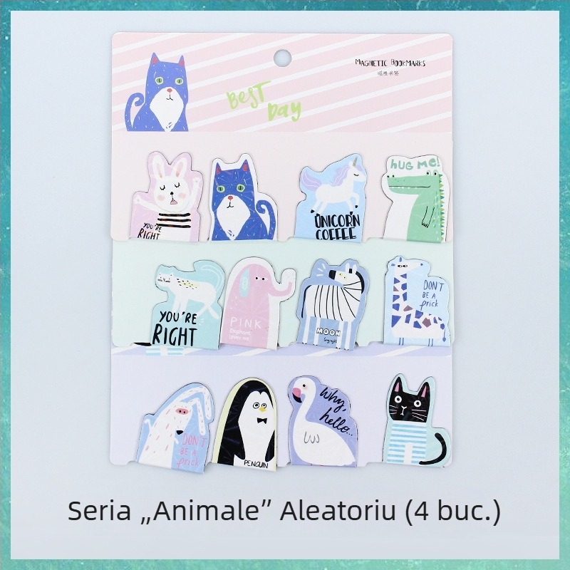 Semn de carte magnetic pentru elevi, design caricatură simplu și drăguț, magnet de frigider personalizabil