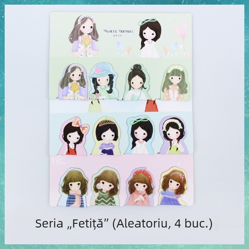 Semn de carte magnetic pentru elevi, design caricatură simplu și drăguț, magnet de frigider personalizabil