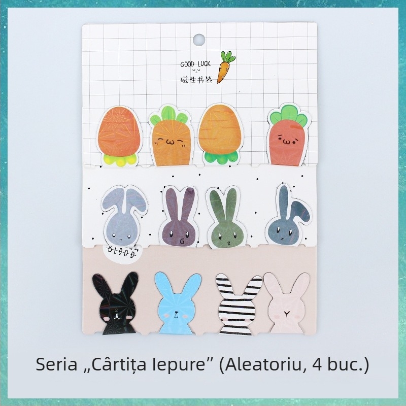 Semn de carte magnetic pentru elevi, design caricatură simplu și drăguț, magnet de frigider personalizabil