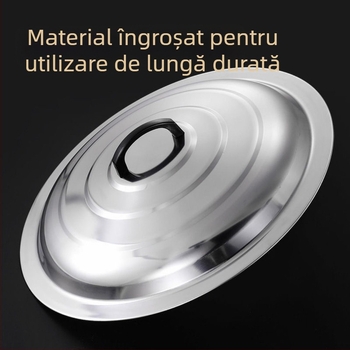 Capac din oțel inoxidabil îngroșat pentru uz casnic, potrivit pentru oale mari, tigăi și cazane.