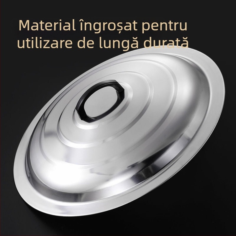 Capac din oțel inoxidabil îngroșat pentru uz casnic, potrivit pentru oale mari, tigăi și cazane.
