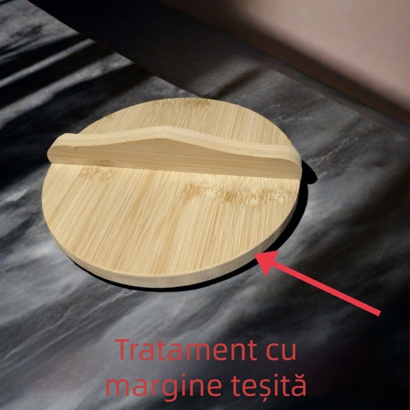 Capac rotund pentru oală din bambus și lemn, capac tradițional pentru aburi, rezistent la temperaturi înalte