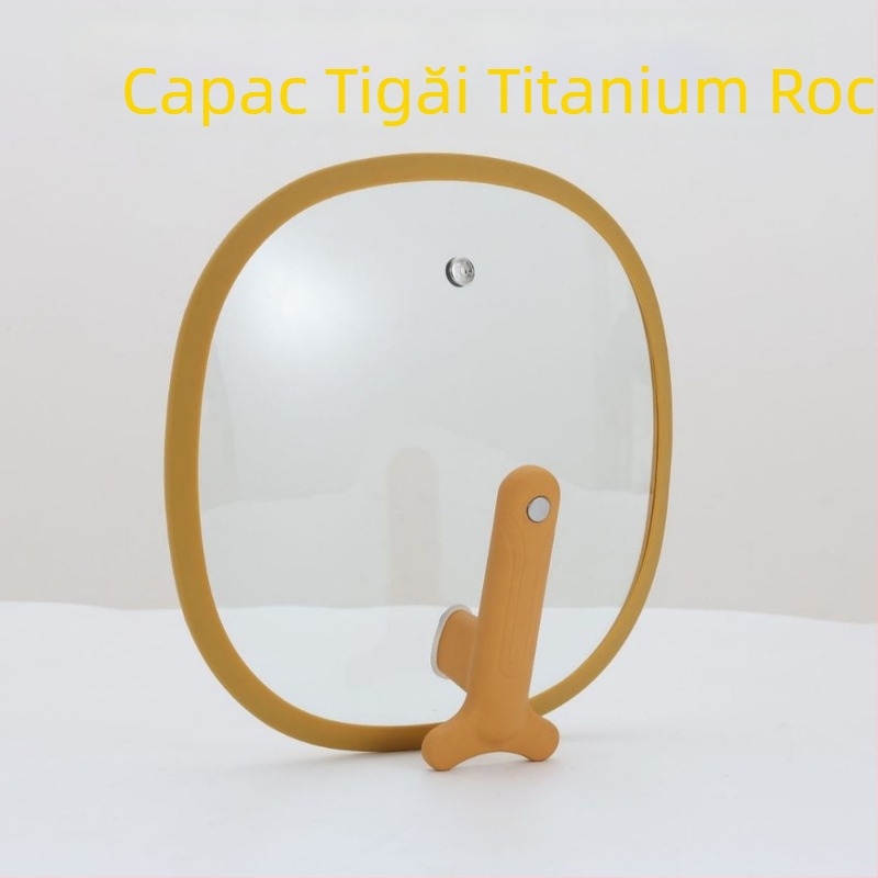 Capac de sticlă pentru tigaie pătrată cu fund plat, în stil Maibaler, compatibil cu aragaz și plită cu inducție